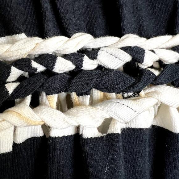 Knot Sisters Logan Braided Waist Jersey Maxi Dress Women Small Striped Nautical - Picture 8 of 14